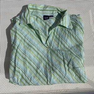 GAP Turquoise Aqua Striped Button Down Shirt
